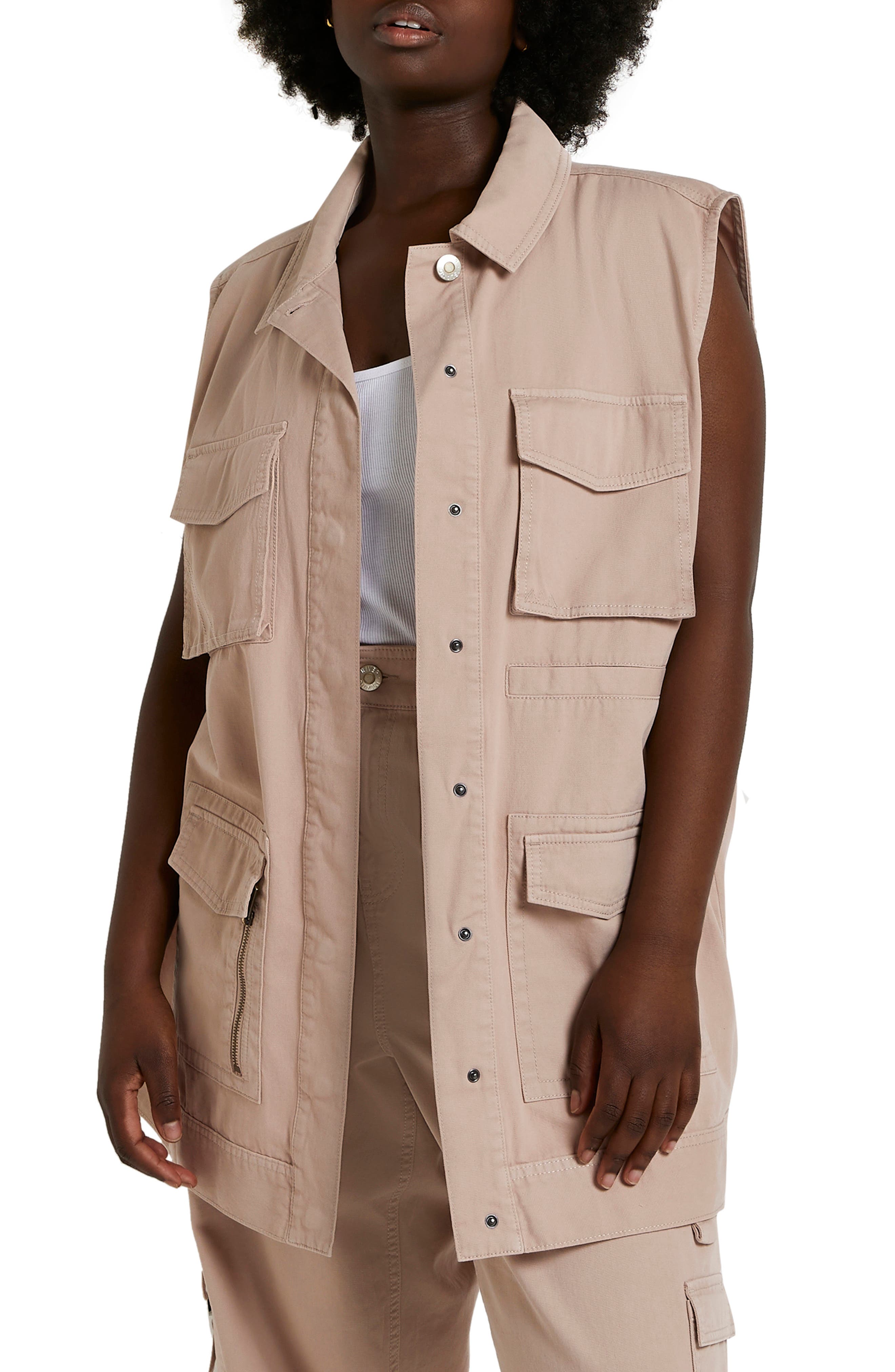 River Island Barkley Cotton Cargo Vest 