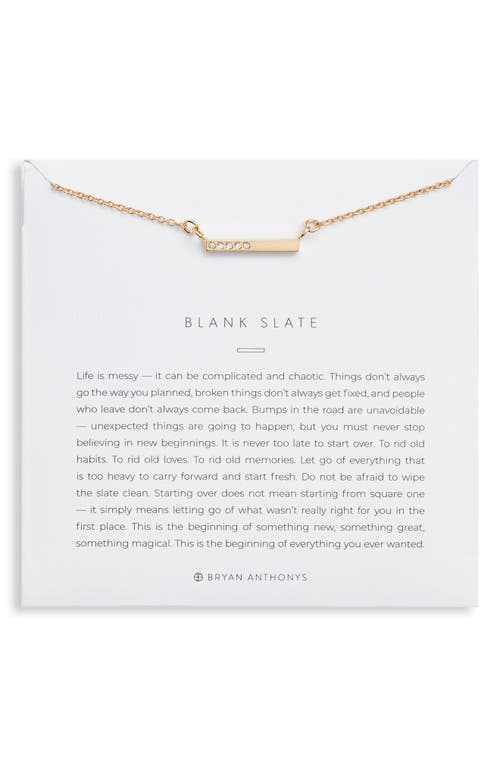 Bryan Anthonys Blank Slate Necklace in Gold