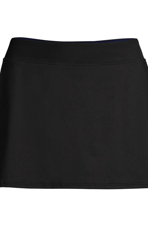 Shop Lands' End Long Torso Tummy Control Swim Skirt Swim Bottoms In Black