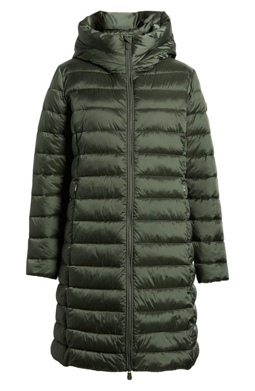 Shop Save The Duck Saffron Water Repellent Hooded Quilted Puffer Coat In Thyme Green