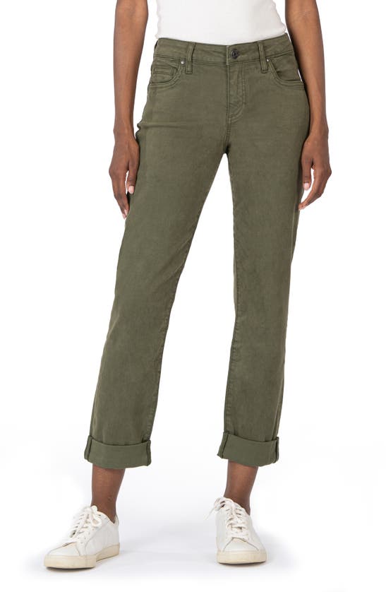 Kut From The Kloth Catherine Mid Rise Boyfriend Jeans In Olive