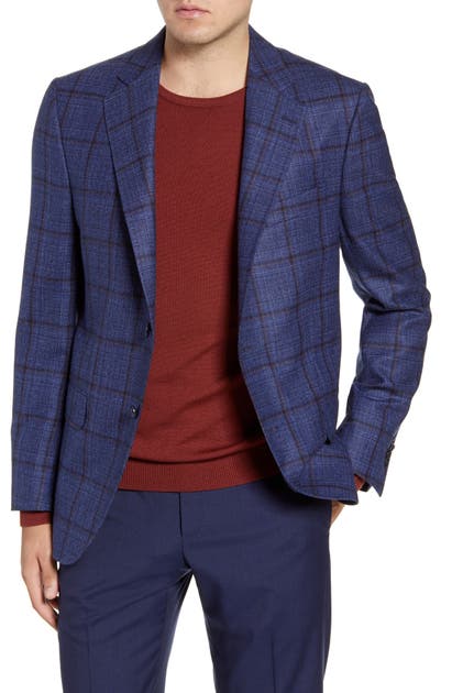 Click to view more detailed imagery on our partner's website Peter Millar Hyperlight Classic Fit Windowpane Wool Sport Coat In Blue