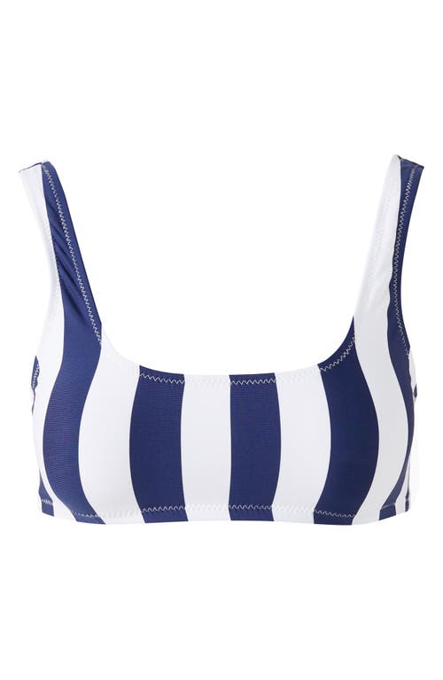 Shop Melissa Odabash Ponza Stripe Bikini Top In Navy Stripe