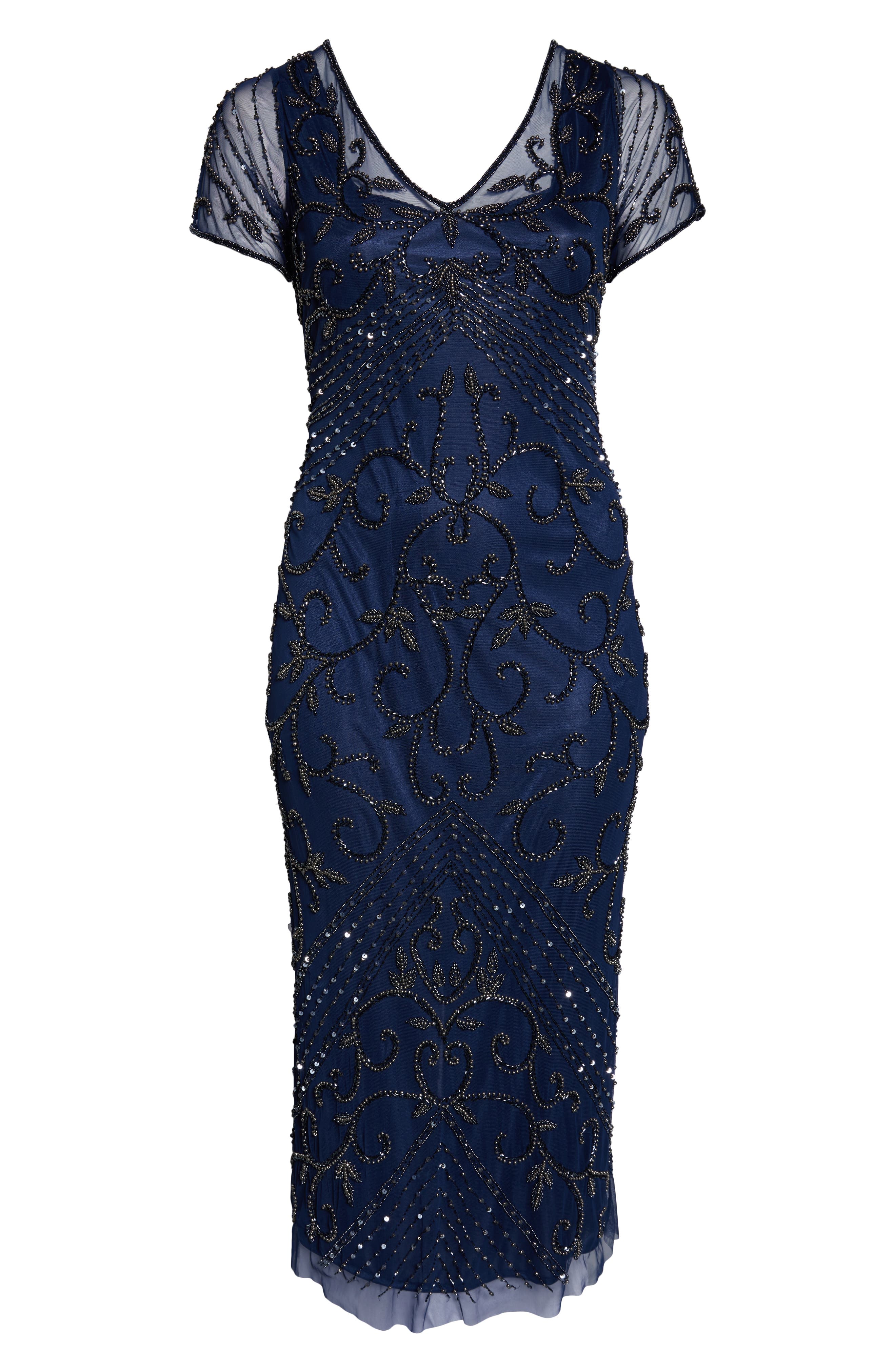 pisarro nights beaded longline gown