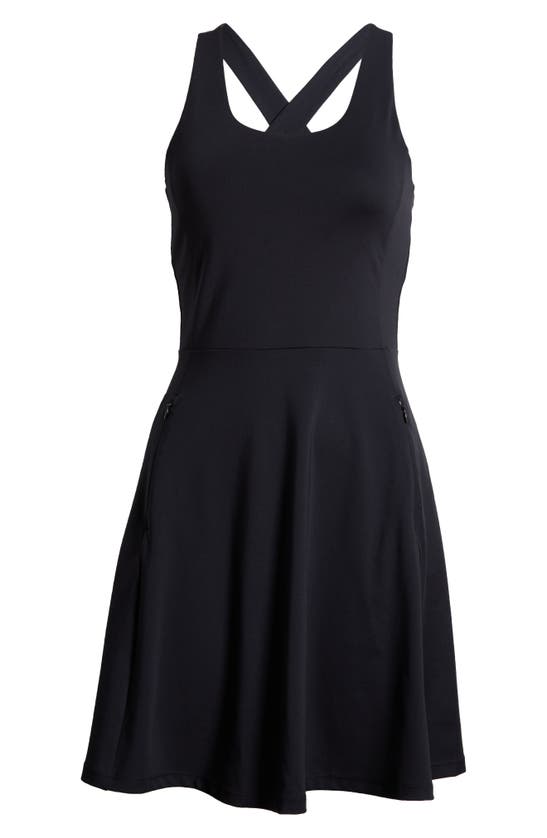 Shop Zella Daybreak Cross Back Tennis Dress In Black