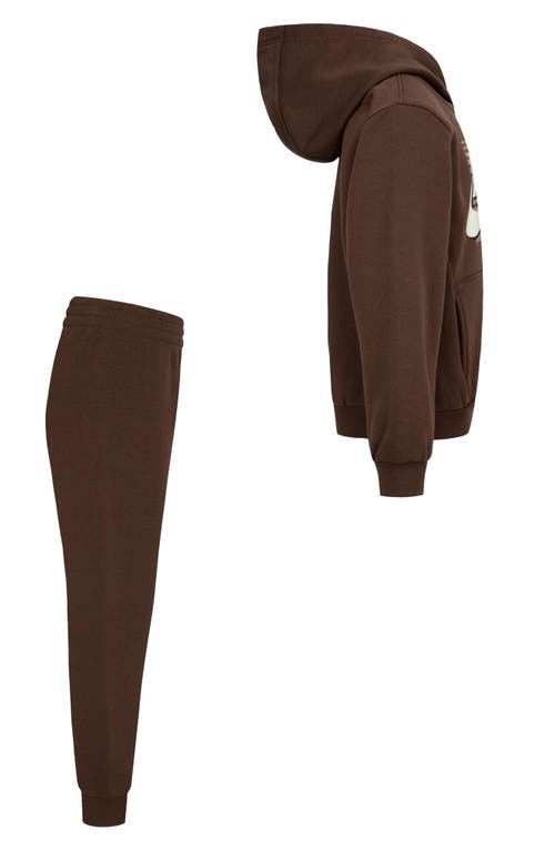 Nike Kids' Gradient Futura Logo Pullover Hoodie & Joggers Set In Cacao Wow