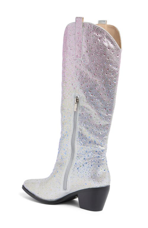Azalea Wang Almudena Glitter Western Bootie In Silver
