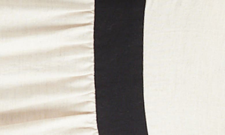 Brave + True Jolie Contrast Trim Midi Dress In Natural/ Black