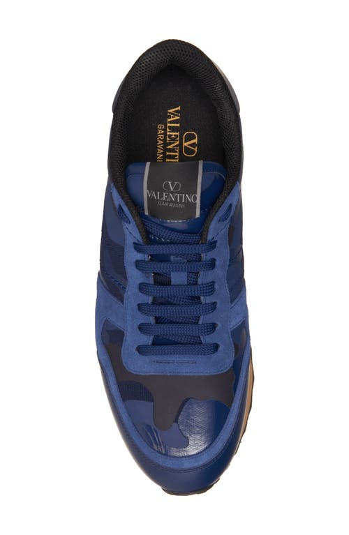 Shop Valentino Garavani Rockrunner Sneaker In Zbm-electric Blue-mar-work