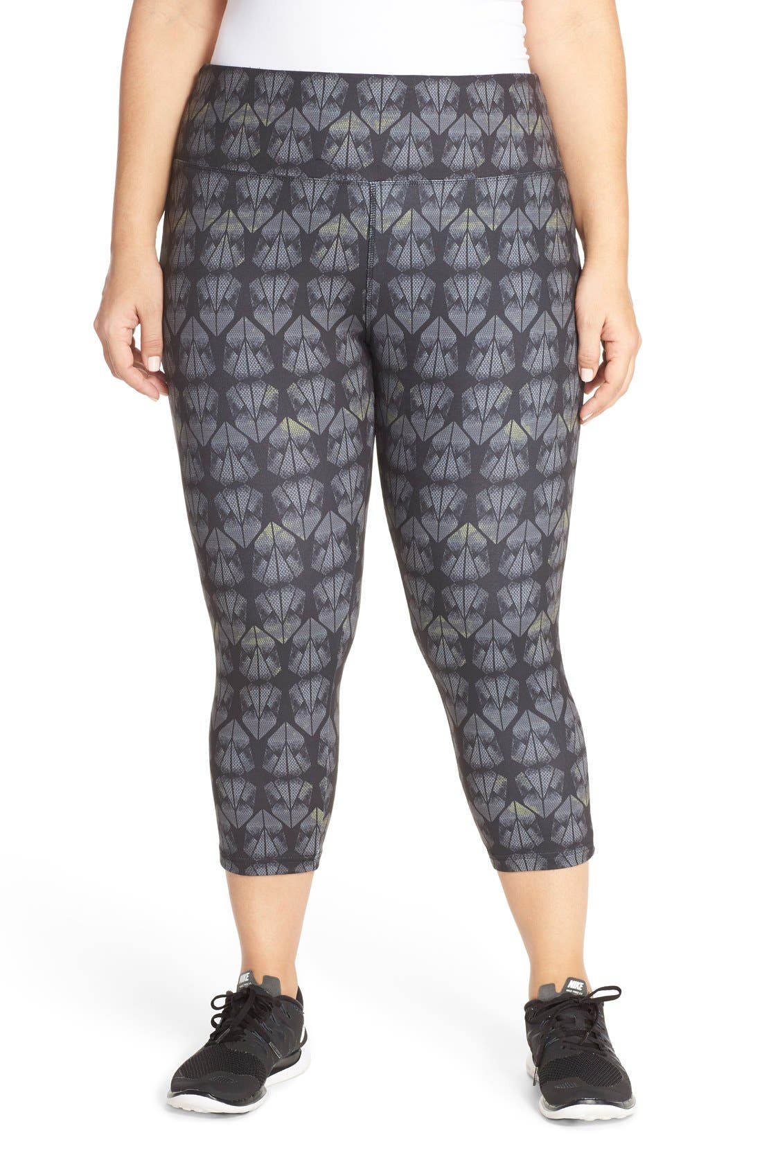 Marika Curves Print High Rise Control Top Capris (Plus Size) Nordstrom