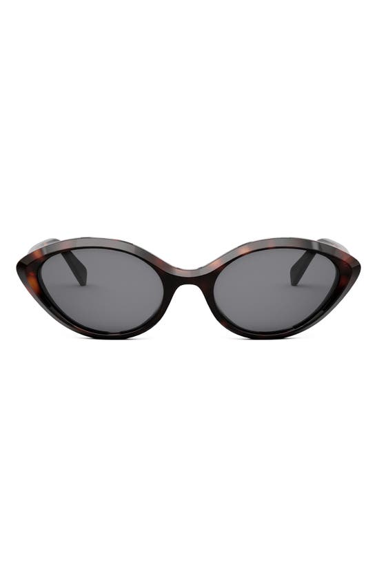 Shop Celine Cat Eye Sunglasses In Dark Havana / Smoke