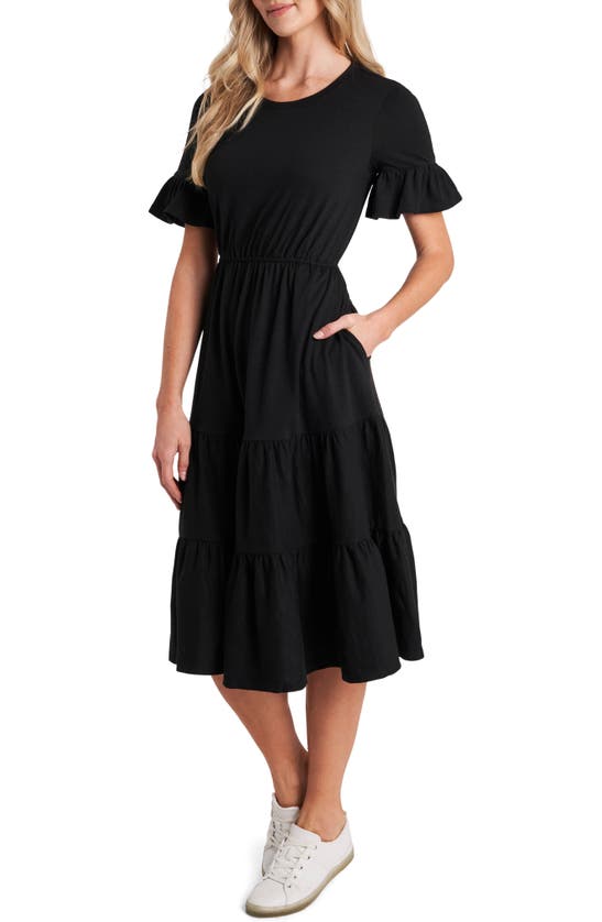 CECE RUFFLE KNIT MIDI DRESS,7021707