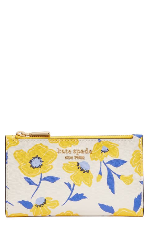 morgan sunshine floral print slim bifold wallet