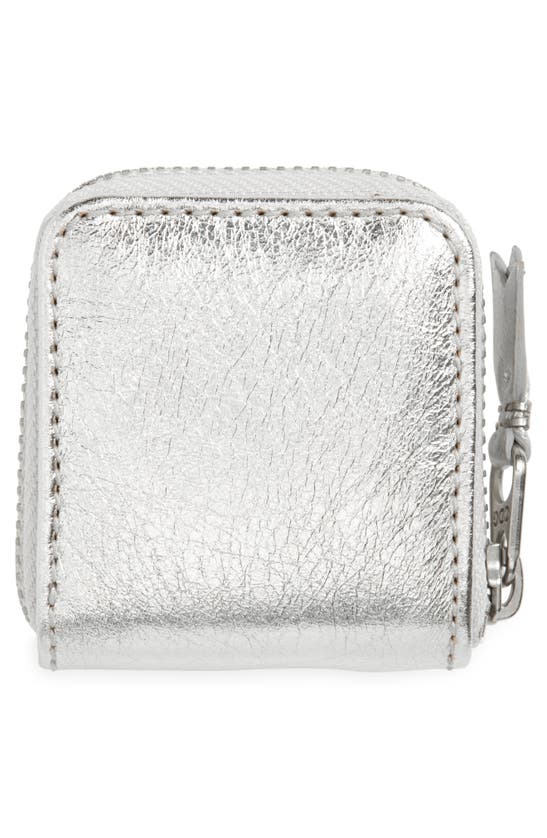 Shop Comme Des Garçons Leather Wallet In Silver