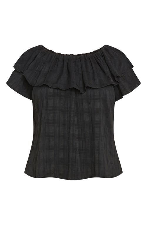 Shop City Chic Christy Off The Shoulder Ruffle Top In Black