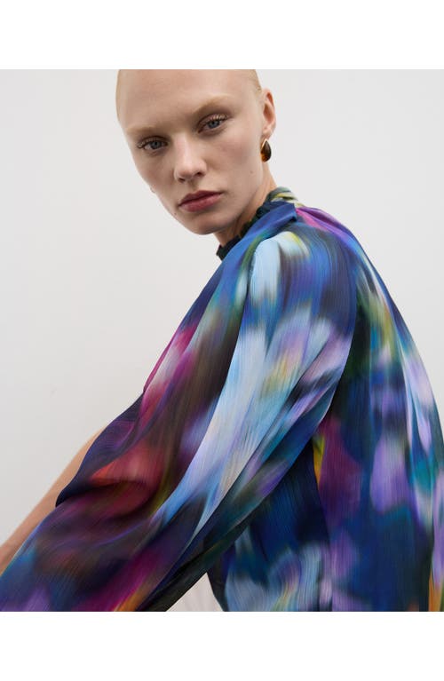 MANGO MANGO ASYMMETRIC PRINT ONE-SHOULDER TOP