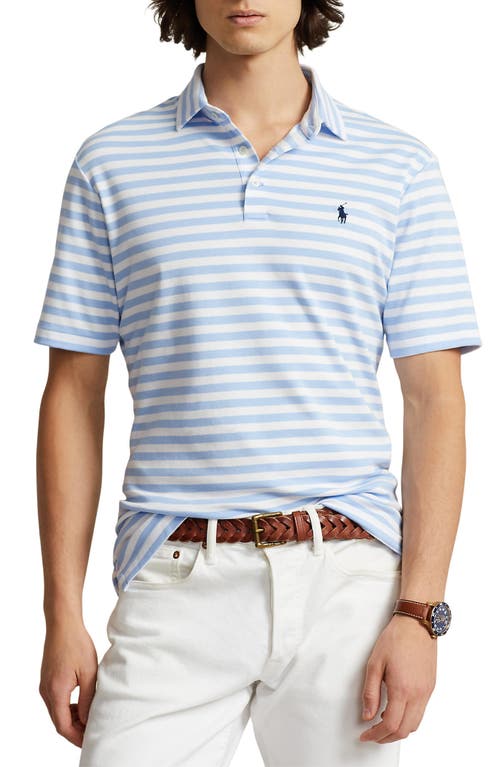 Polo Ralph Lauren Stripe Cotton Polo in Austin Blue/White at Nordstrom, Size X-Large