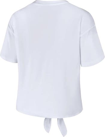WEAR by Erin Andrews Women's White Chicago Cubs Front Tie T-shirt