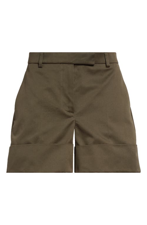 Shop Thom Browne Cotton Twilll Sack Shorts In Dark Green