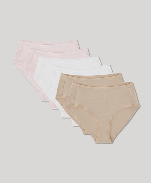 Shop Pact Organic Cotton Everyday High Cut Brief 6-pack In Neutrals