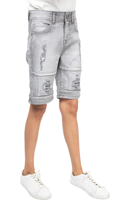 Shop X-ray Xray Kids' Distressed Denim Shorts In Light Grey