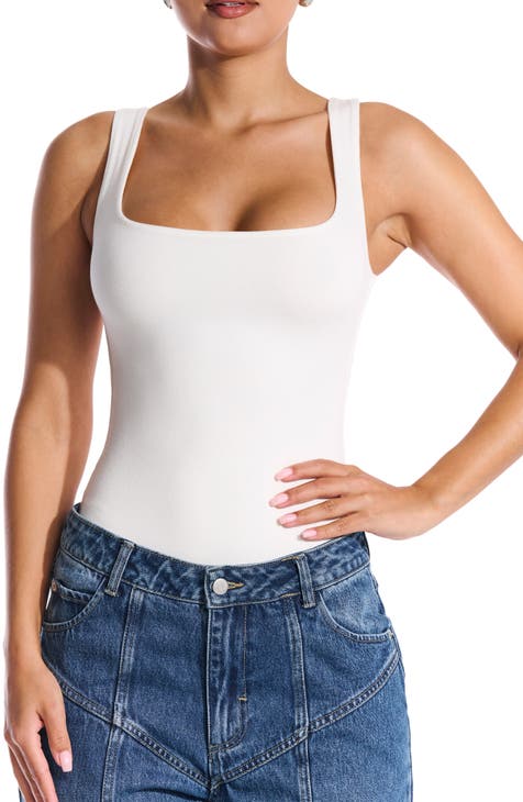 Women Sleeveless Lace Bodysuit Vest V Neck Plunge Casual Slimming Cami Tank  Tops