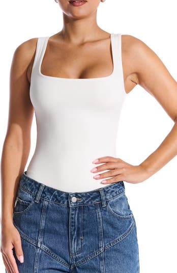 BNWT NAKED WARDROBE The NW White Tank Bodysuit in Size XL - MSRP $52.00