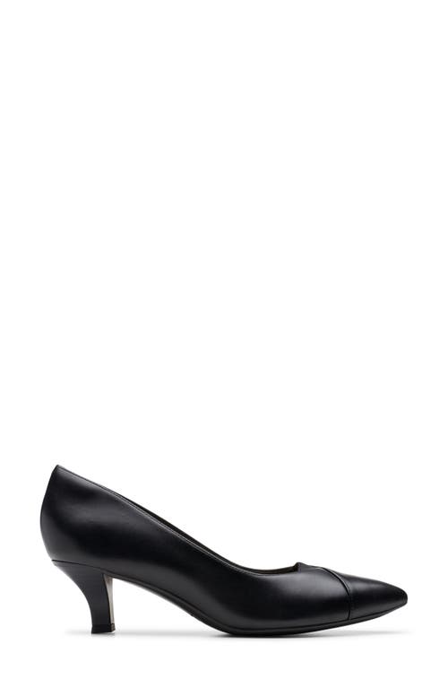 Clarksr Clarks(r) Noahh Rose Pointed Toe Pump In Black Leather