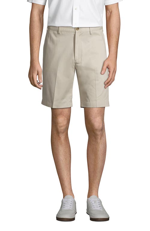 Shop Lands' End Comfort Waist 9" No Iron Chino Shorts In Light Stone