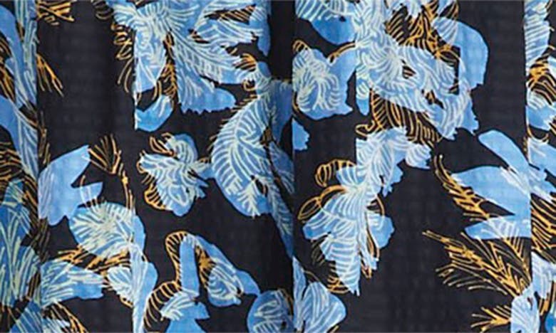 LAFAYETTE 148 LAFAYETTE 148 NEW YORK FLORAL FROST HANDKERCHIEF HEM SILK PEASANT DRESS