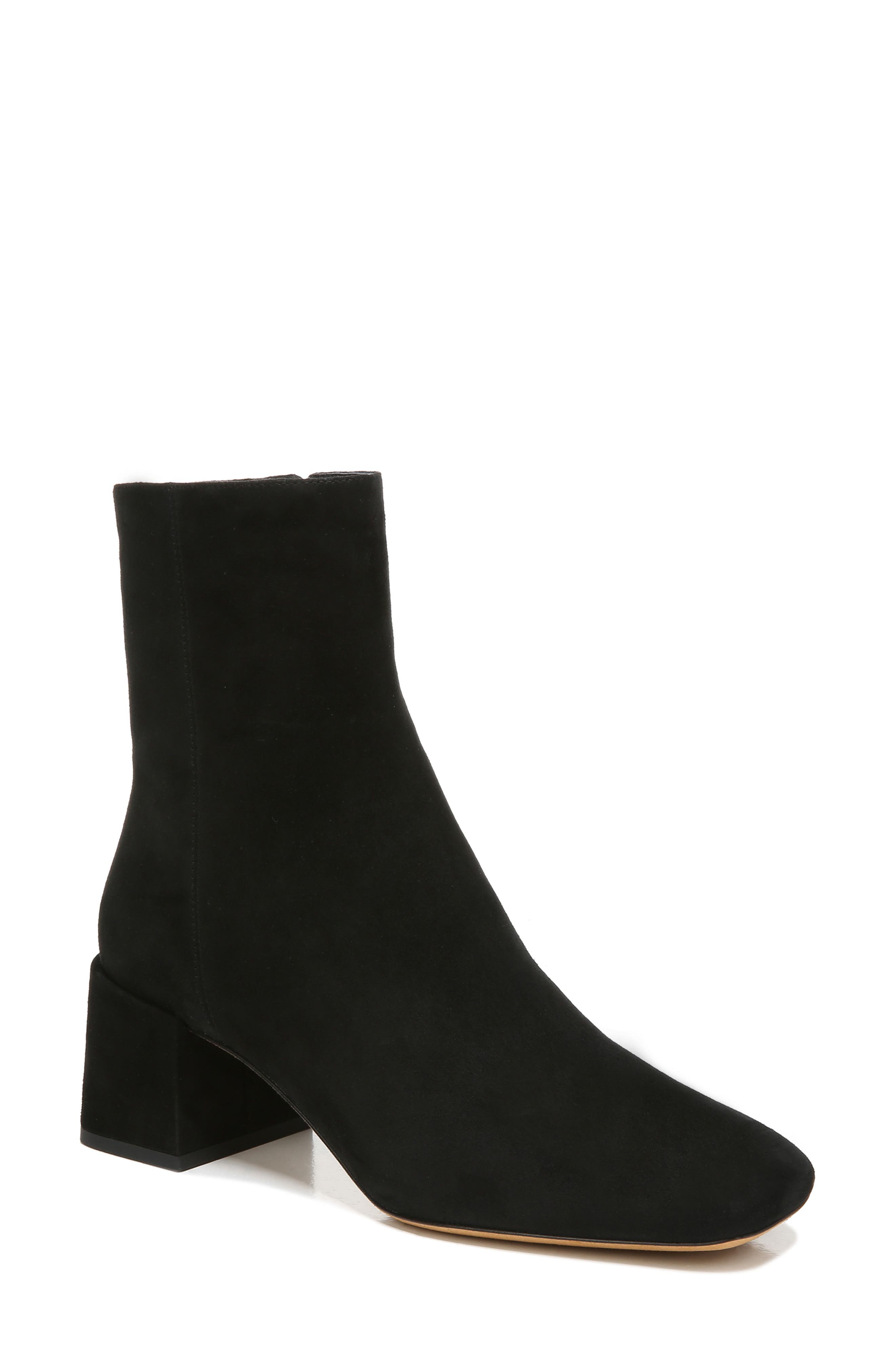 vince black suede booties