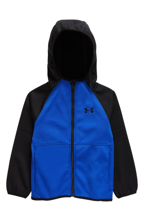 Under Armour Kids' Soft Shell Water Repellent Hooded Zip Jacket in Team Royal