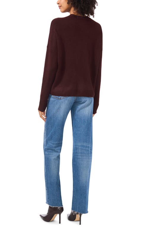 Shop Vince Camuto Cropped Crewneck Sweater In Port