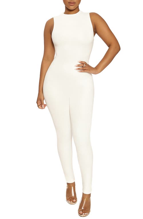 The NW Sleeveless Jumpsuit in White