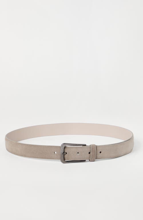 Shop Brunello Cucinelli Suede Belt In Light Grey