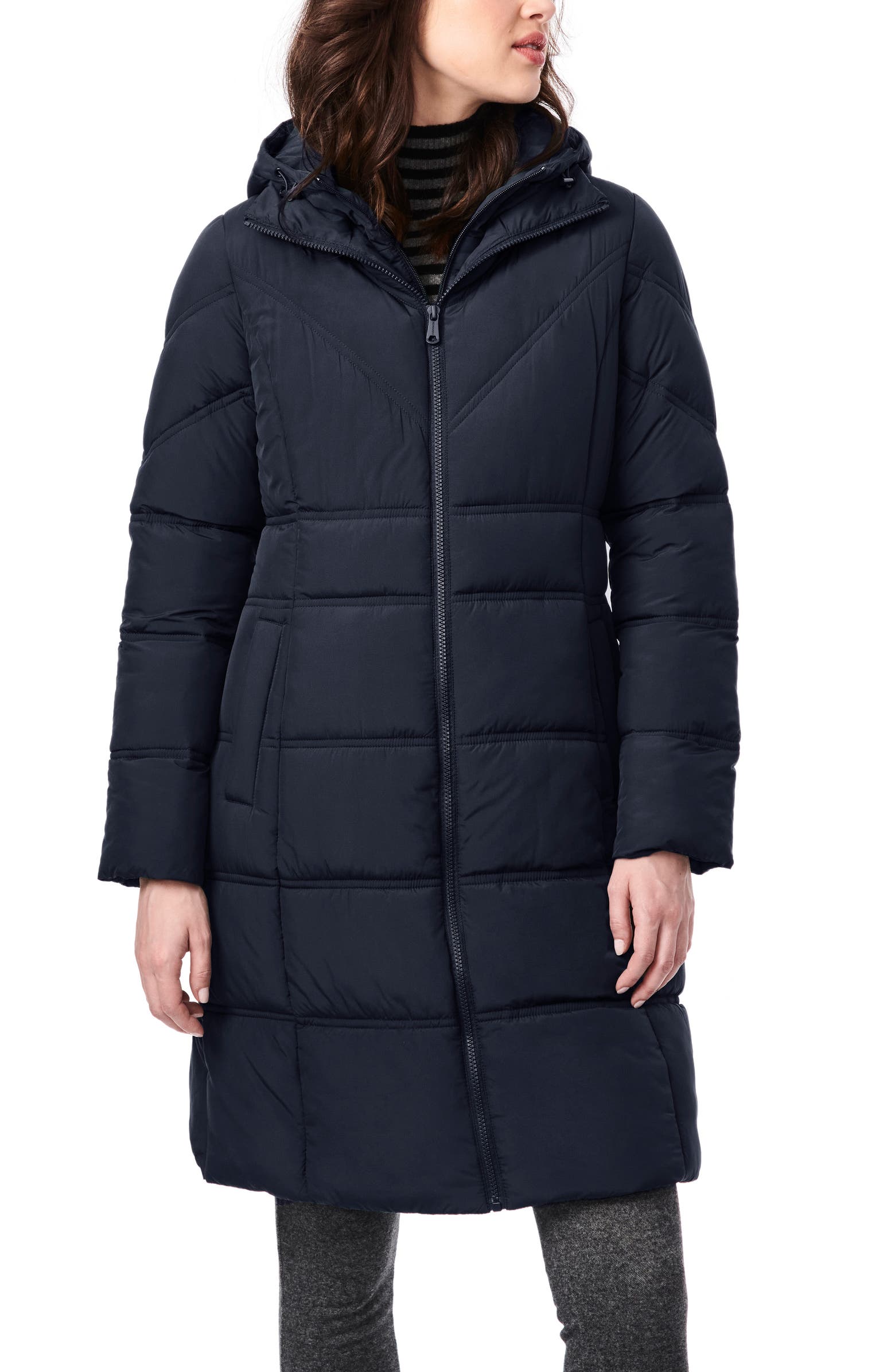 Bernardo Walker Double Stitch Recycled Polyester Puffer Coat with ...