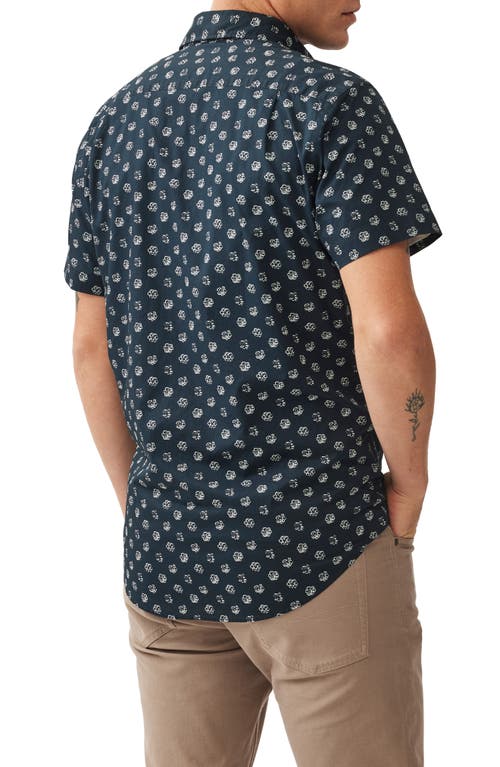 Shop Rodd & Gunn Stockton Sports Fit Floral Short Sleeve Cotton Button-up Shirt In True Navy