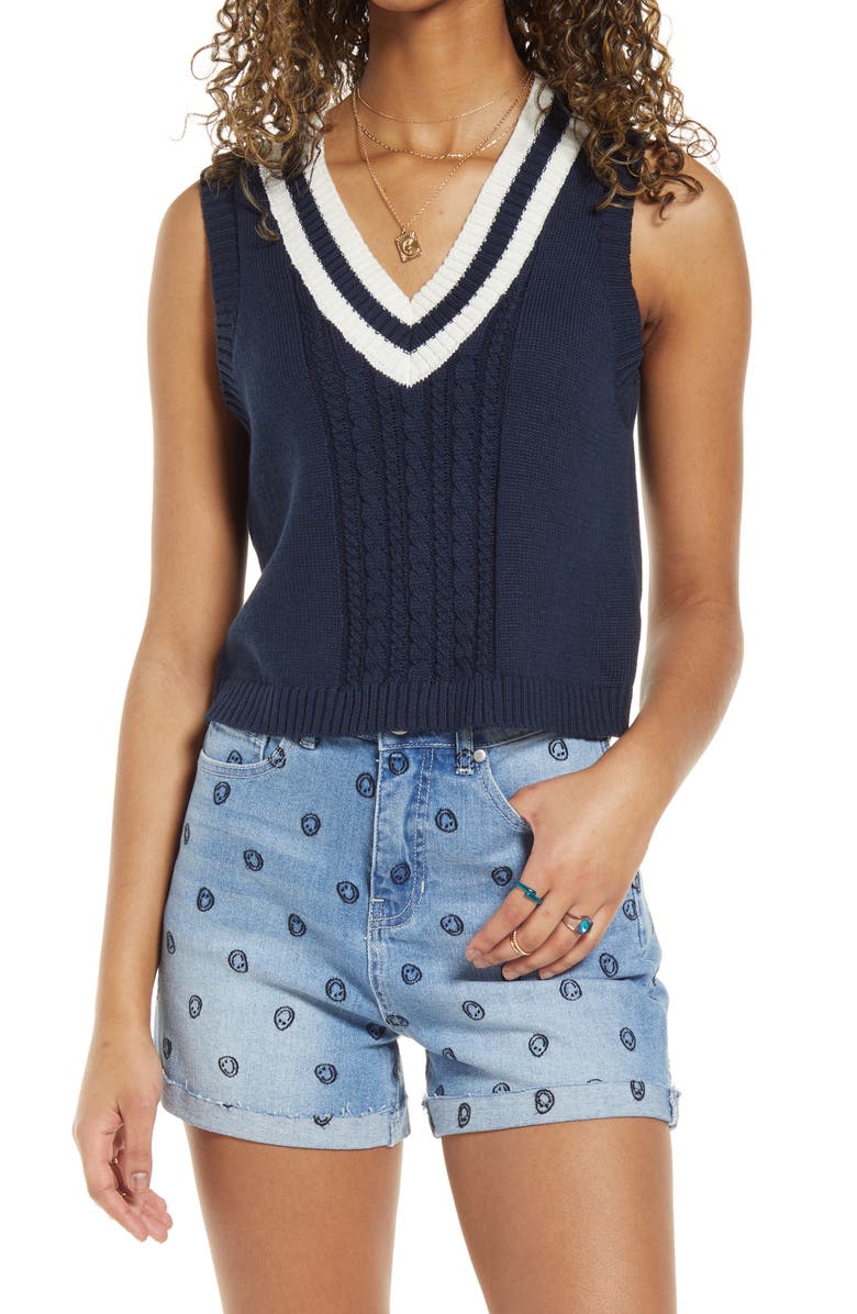 BP. Collegiate Sweater Vest, Main, color, NAVY PREP