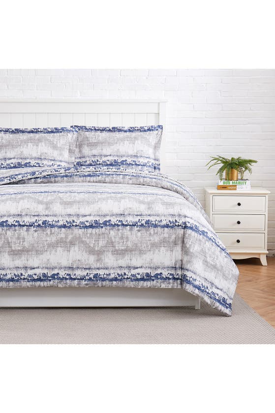 Southshore Fine Linens Premium Collection 300 Thread-count Long Staple Cotton Oversized Duvet Cover Set In Abstraction Blue