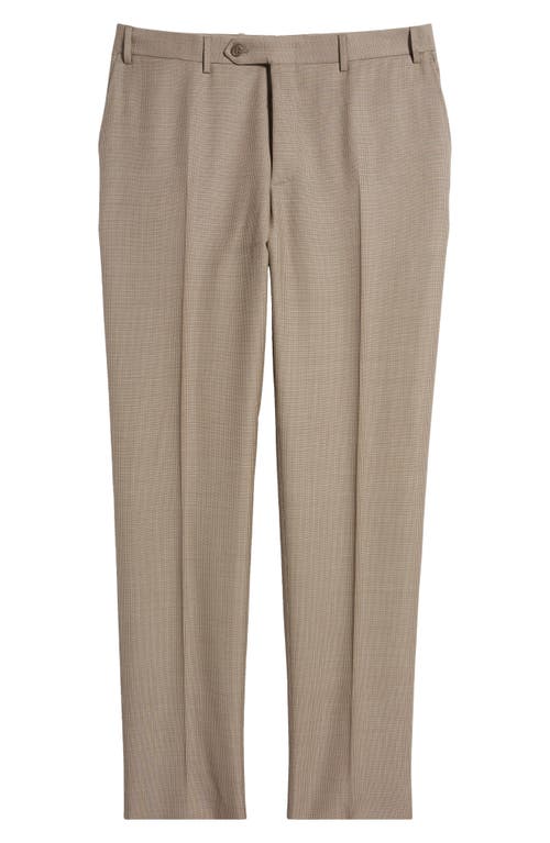 Shop Canali Siena Regular Fit Solid Wool Dress Pants In Beige