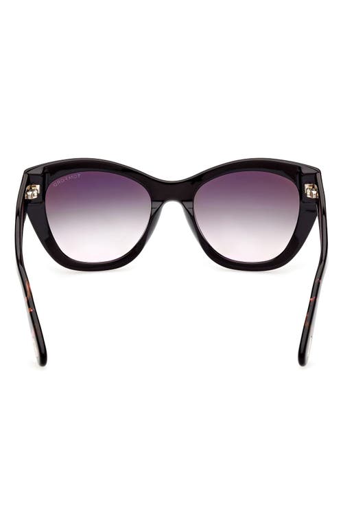 Tom Ford Cara 56mm Square Sunglasses In Black/gradient Smoke