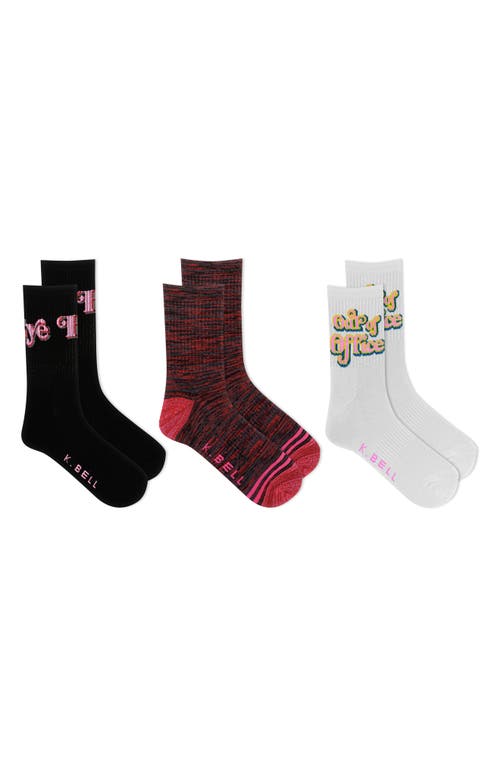 3-Pack Assorted Active Crew Socks in Bast