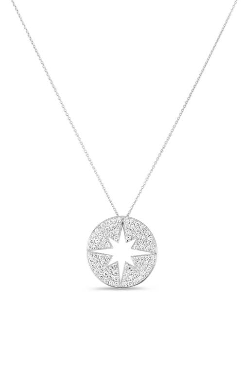 Roberto Coin Diamond Starburst Pendant Necklace in White Gold at Nordstrom, Size 16