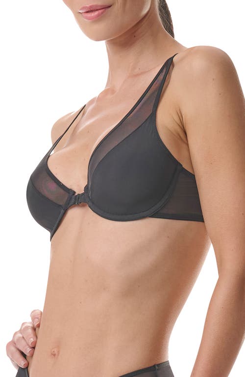 Shop Wolford Front Closure Underwire Bra In Black