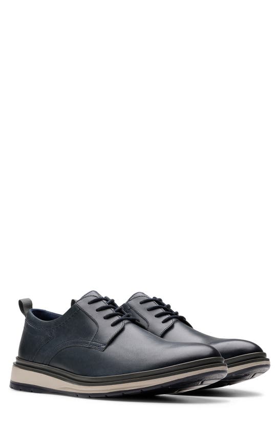 Shop Clarks Chantry Derby In Navy Leather