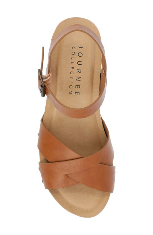 Shop Journee Collection Platform Sandal In Tan