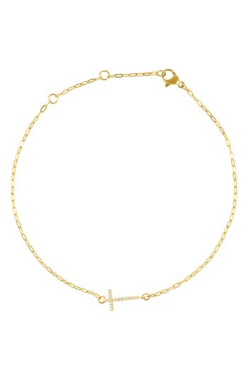 Adornia Pavé Cubic Zirconia Initial Anklet In Gold-t