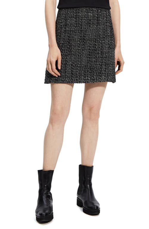 Theory Noelle High Waist Tweed Miniskirt Black Multi - A0P at