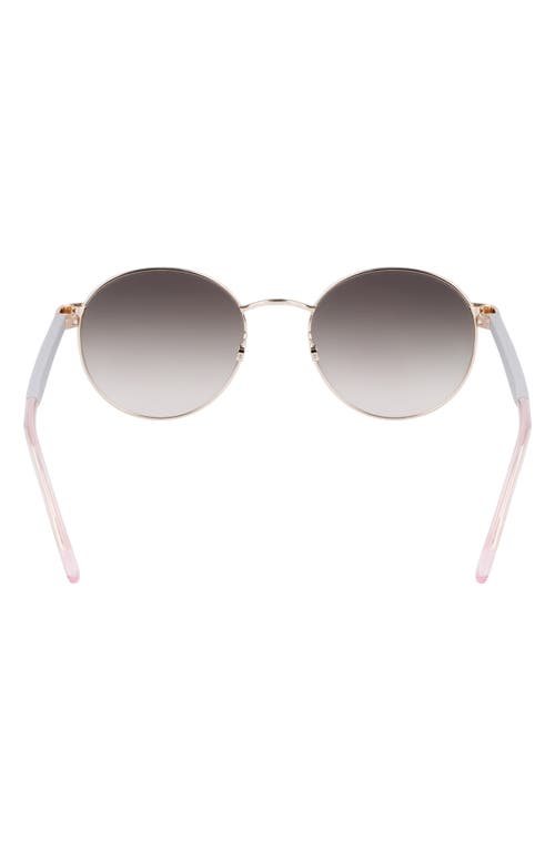 Shop Converse Ignite 51mm Gradient Round Sunglasses In Rose Gold/gravel/pink