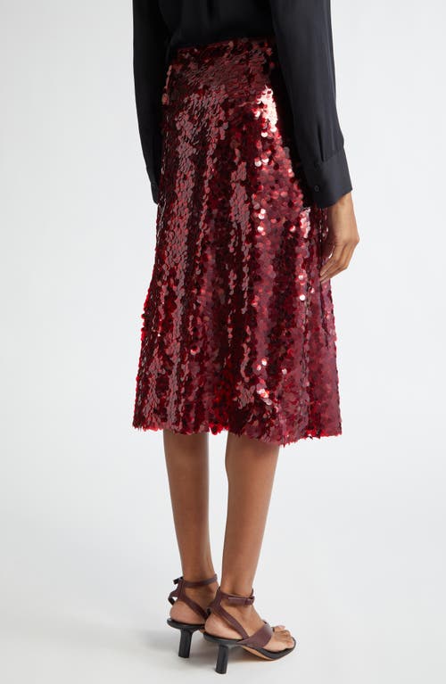 Shop Vince Paillettes Sequin Skirt In Ruby Ink